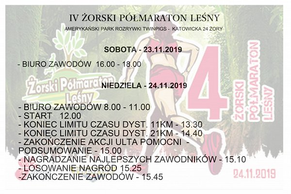 Program IV Żorskiego Półmaratonu Leśnego